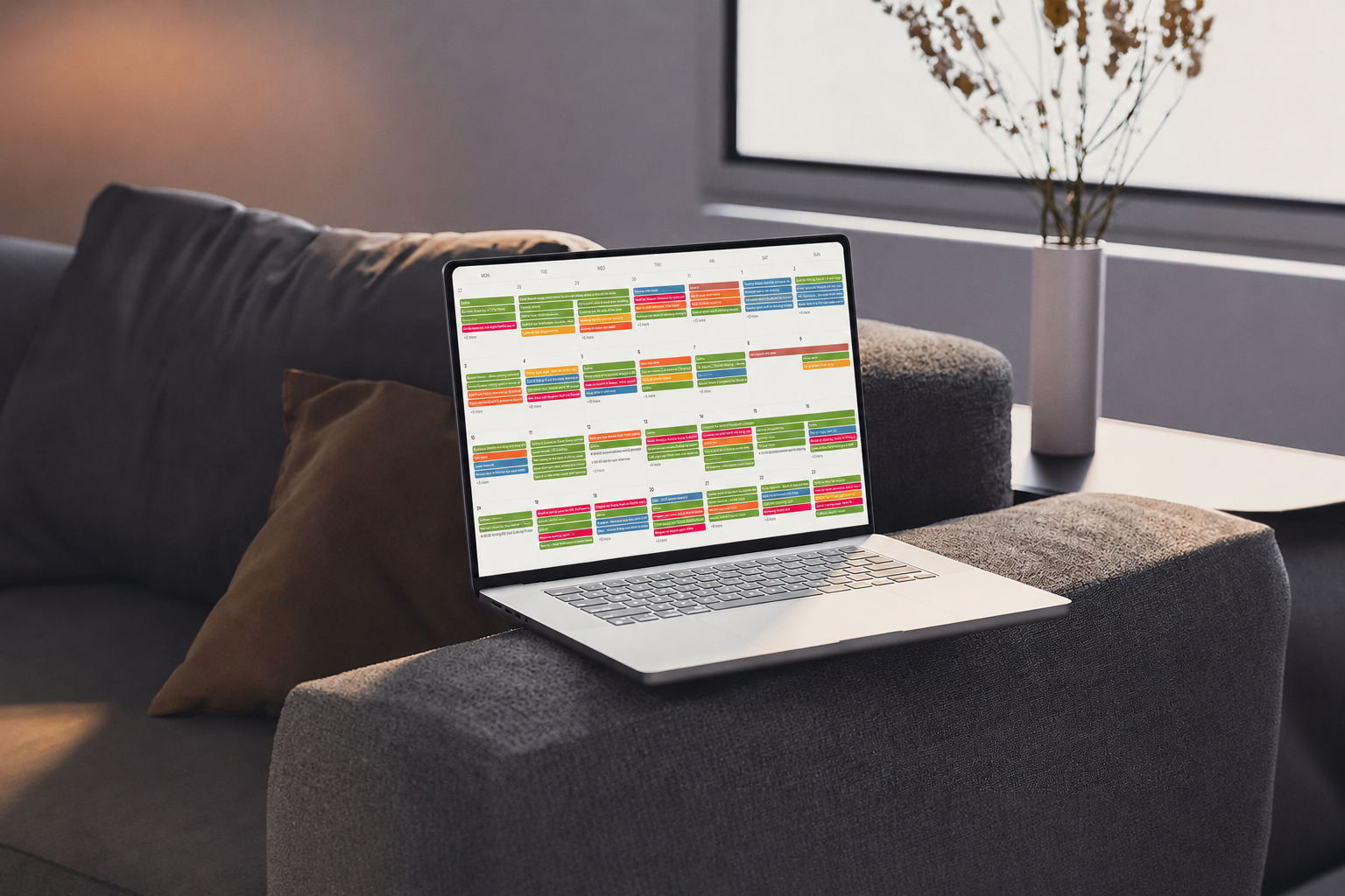Kronos calendar week view with tasks scheduled across days